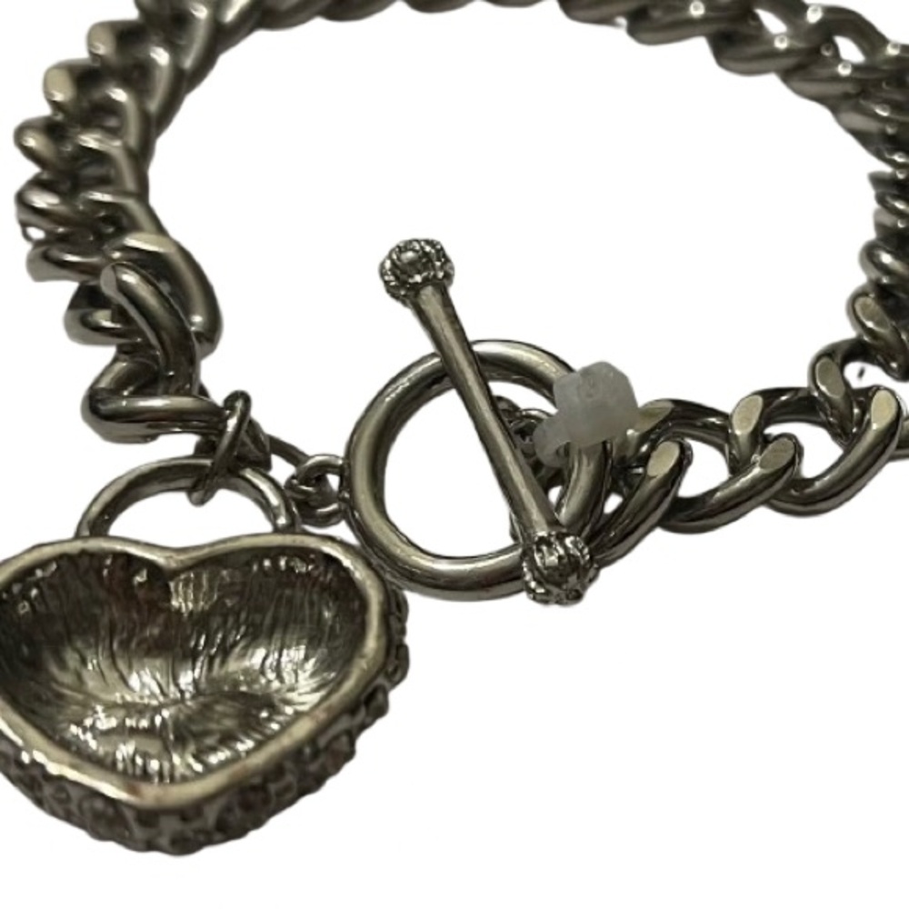 Juicy Couture Silver Chain Bracelet With Crystal Heart Charm - Picture 5 of 14